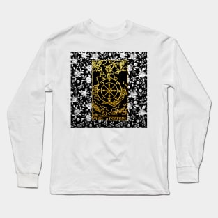 Floral Tarot Print - Wheel of Fortune Long Sleeve T-Shirt